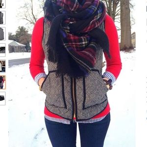 Fall Quilted Herringbone Puffer Vest